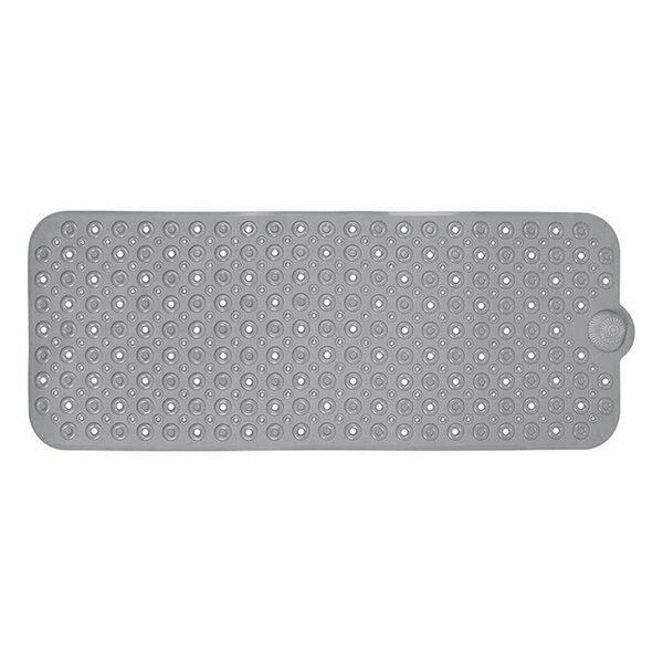 Wowmtn Grey Bath Mat, 40 x 16 Inch Extra Large No-Slip with Drain Holes Grey_Gr